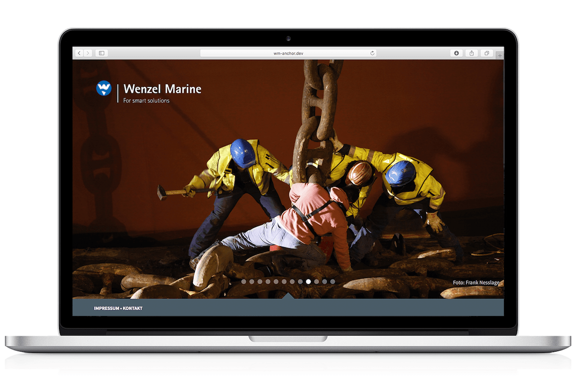 Website-Mockup Wenzel Marine Services