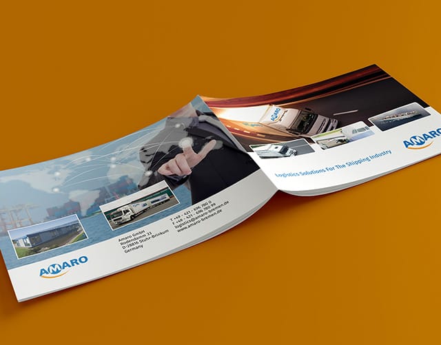 Bild der aufgeschlagenen AMARO-Broschüre