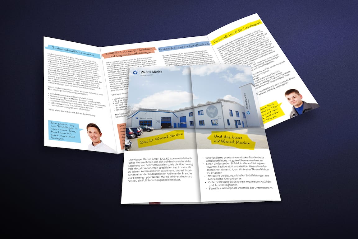 Wenzel Marine Jumpstart Gatefold-Broschürendesign
