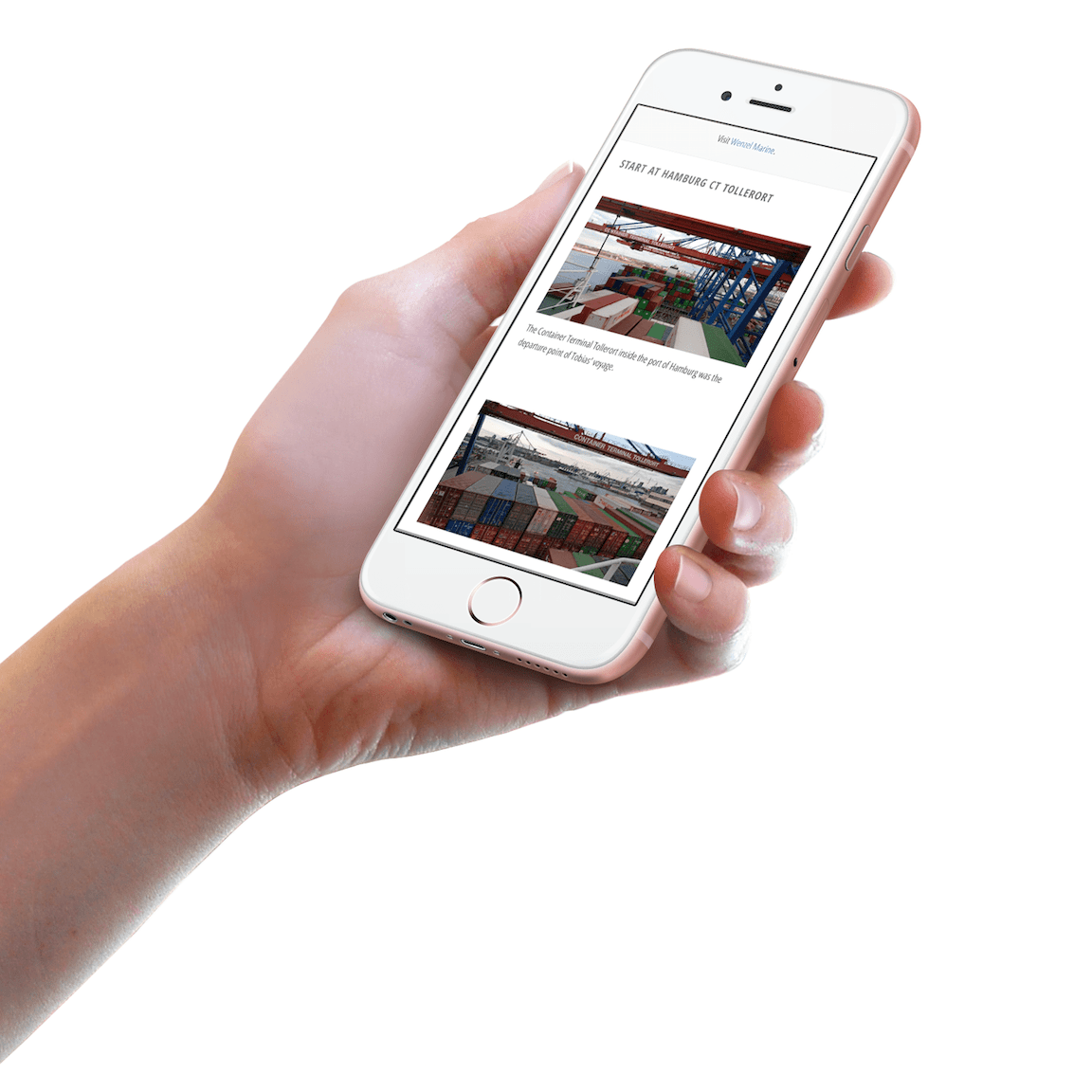 Roadtrip-Website auf iPhone