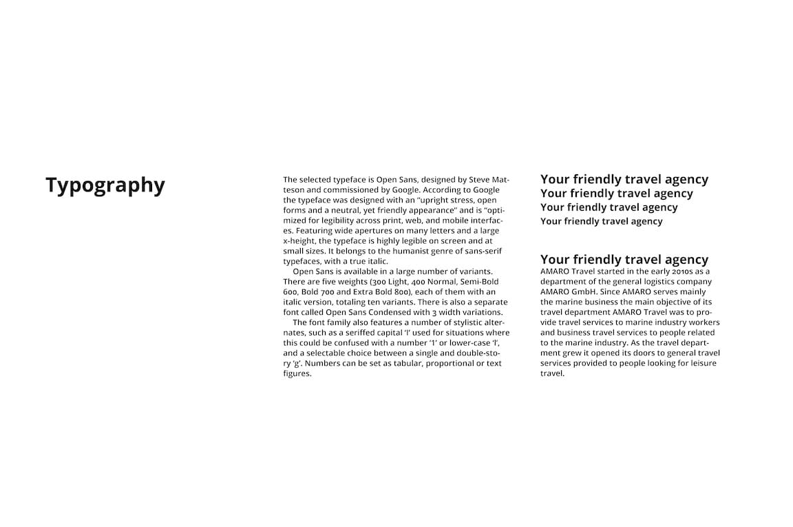 AMARO Travel Brand Typografie