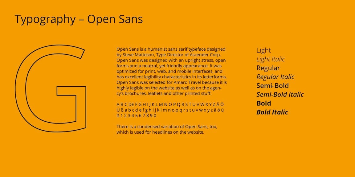 AMARO Travel Website Typografie