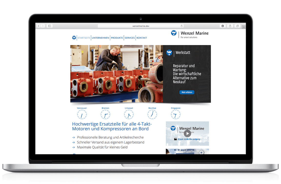Ein Vorschlag für ein Redesign der Website von Wenzel Marine
